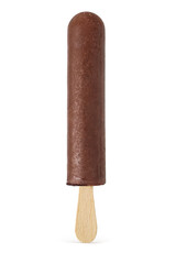 Wall Mural - Brown chocolate popsicle ice cream isolated on white.