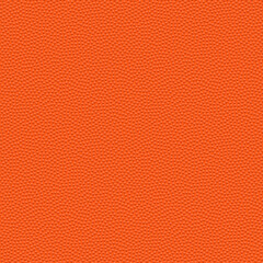 Vector seamless texture of basketball ball. Realistic pattern of  synthetic leather with chaotic dots. Orange sports background. Square empty surface with repeating bumps.