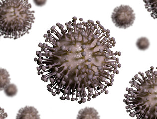 Wall Mural - 3d rendered illustration of Covid-19 coronavirus virus cells isolated on white background