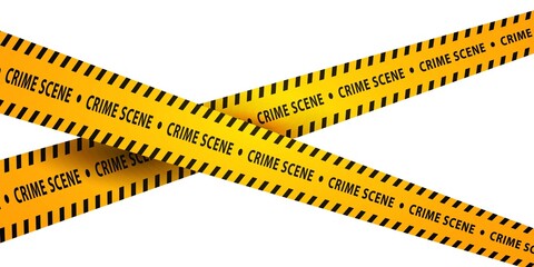 Vector realistic isolated caution tape of Crime Scene on the transparent background.