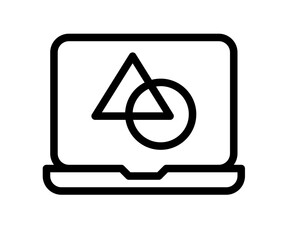 Wall Mural - laptop graphic design single isolated icon with outline style