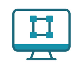 Wall Mural - computer graphic tool single isolated icon with solid line style