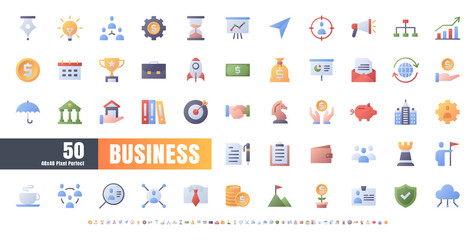 48x48 Pixel Perfect. Business and Financial. Flat Gradient Color Icons Vector. for Website, Application, Printing, Document, Poster Design, etc.