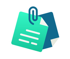 paper clip note single isolated icon with gradient style