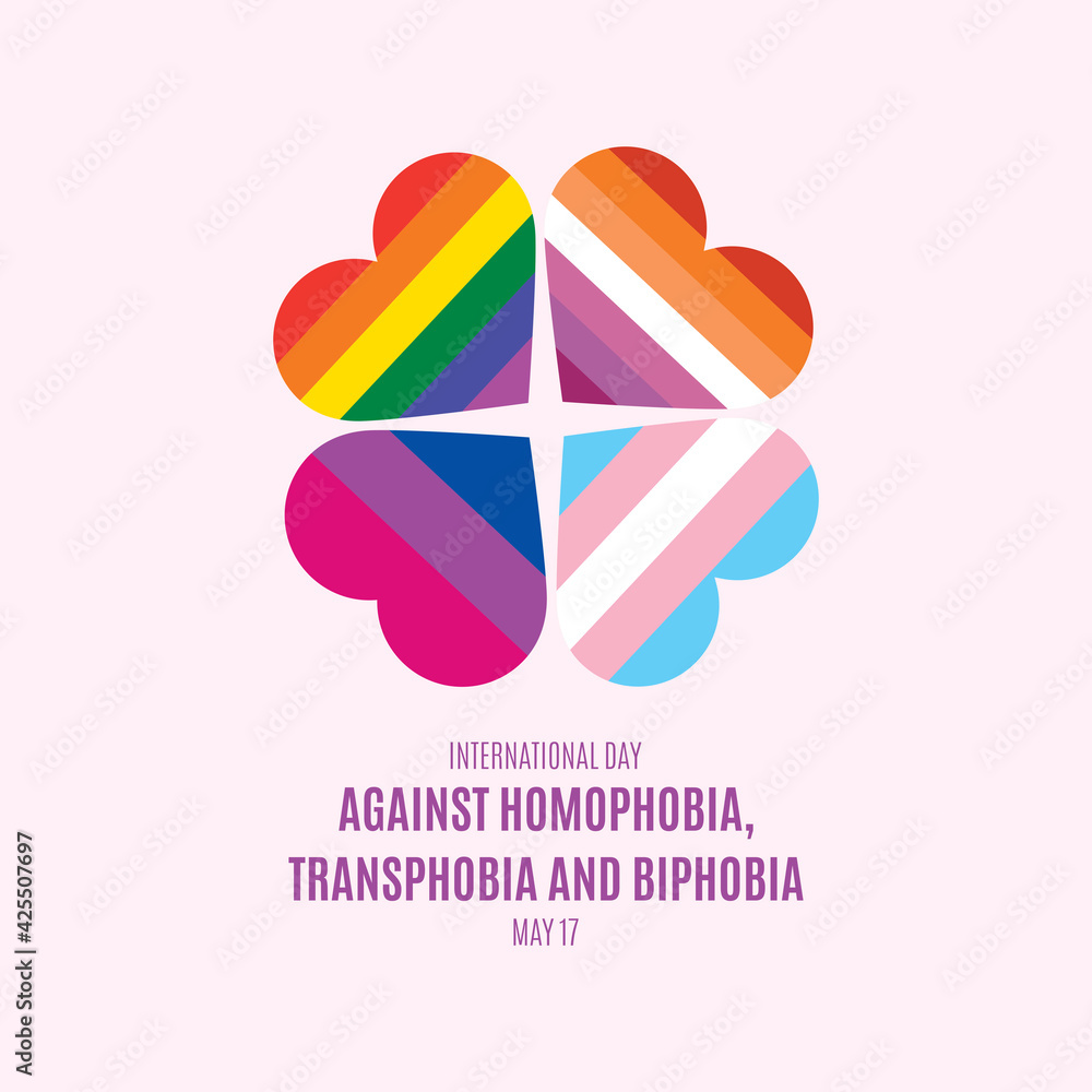 International Day Against Homophobia, Transphobia and Biphobia vector.  Different pride flag in heart shape icon set. Day Against Homophobia,  Transphobia and Biphobia Poster, May 17. Important day Stock Vector | Adobe  Stock, image size:1000x1000
