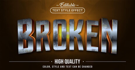 Leinwandbilder - Editable text style effect - Broken Rusty text style theme.