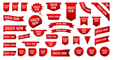Wall Mural - set of order now badges. sale quality tags and labels. template banner shopping badges. special offe