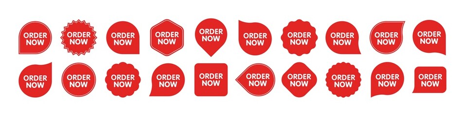 Wall Mural - set of order now badges. sale quality tags and labels. template banner shopping badges. special offe