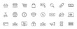 © iiierlok_xolms - Set of 24 E-commerce and shopping web icons in line style. Mobile Shop, Digital marketing, Bank Card, Gifts. Vector illustration.