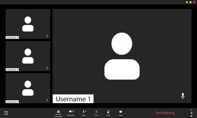 video conference user interface, video conference calls window overlay