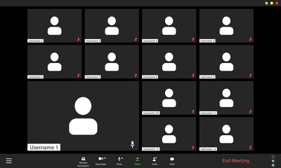 Video conference user interface, video conference calls window overlay