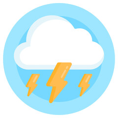 
Bolts with cloud, flat design of thunderstorm icon

