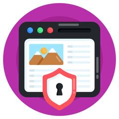 Wall Mural - 
A well designed flat rounded icon of website security 

