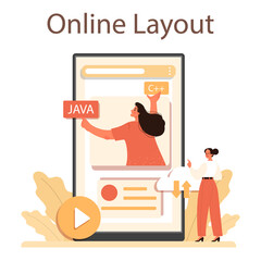 Poster - website development online service or platform. support and development