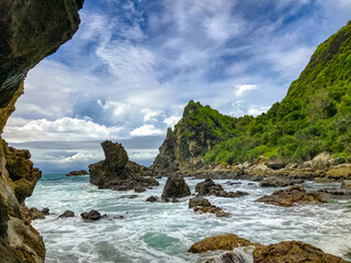 beach and hills