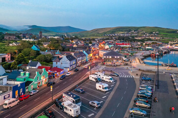 Wall Mural - Dingle Ireland aerial amazing scenery view old Irish landmark traditional town 