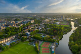Fototapeta Miasta - Cork City Ireland amazing scenery aerial drone view sunset 
