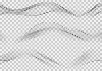 Wall Mural - Three abstract swoosh smooth border line background. Vector illustration