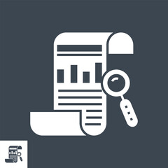 Wall Mural - seo report related vector glyph icon. isolated on black background. vector illustration.