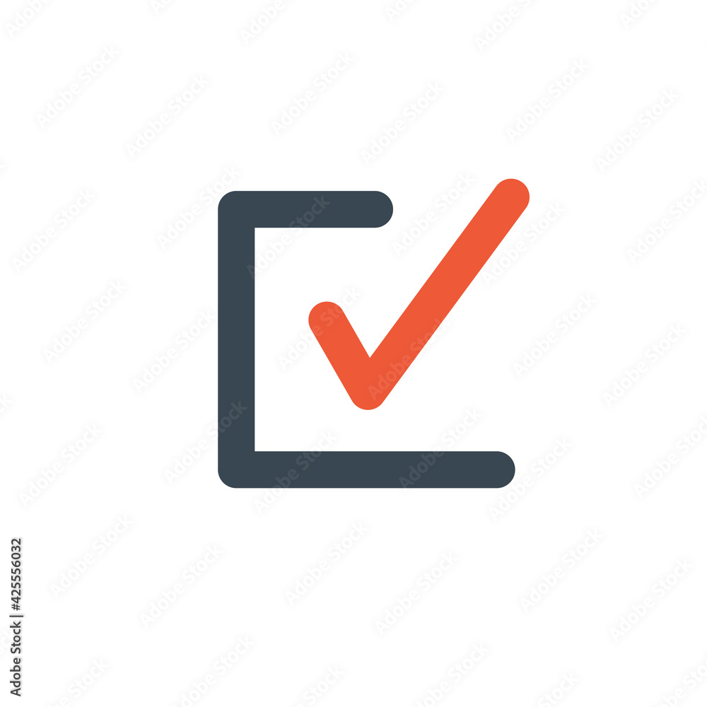 Check list button icon. Check mark in box sign. choice symbol. yes tick ...