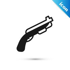 Canvas Print - Grey Police shotgun icon isolated on white background. Hunting shotgun. Vector