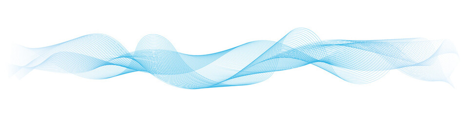 abstract vector blue wave melody lines on white background	
