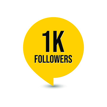 1000 followers celebration icon label design vector
