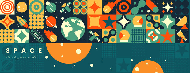 Wall Mural - space. cosmos. vector illustrations. abstract backgrounds, patterns on the theme of space. minimalis