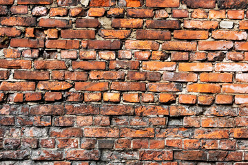 Canvas Print - an old wall of red brick. background for design