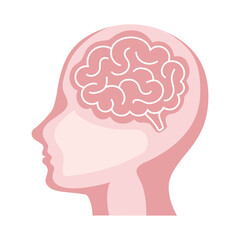 Sticker - profile with brain