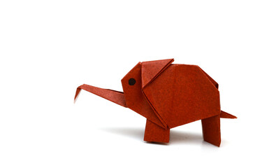 A paper folded elephant