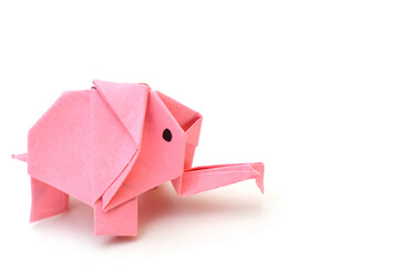 Wall Mural - origami elephant, paper folded craft