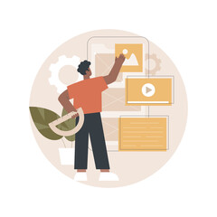 Wall Mural - ui and ux design abstract concept vector illustration. mobile app ui design, website ux, user interf
