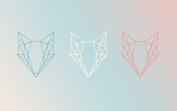 Geometric fox logo. Vector illustration background in flat design style. Vector logo template, design element, geometric sign