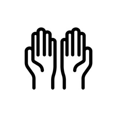 Praying hands icon. Hand pray line icon. two hands icon vector illustration