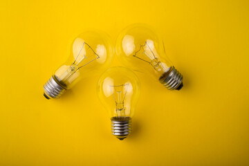 light bulb on a white background. incandescent light