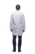 © ASDF - Young professional scientist man wearing white coat over isolated background