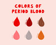 Colors of Period Blood Illustration