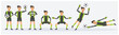 © Thidarat - Collection set of Soccer,football goalkeeper playing is showing different actions. flat vector cartoon character illustration