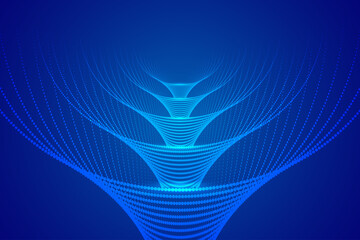 Wall Mural - point particle trajectory like funnel vortex internet big data technology background