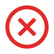 Delete, close, no, cancel, wrong and reject symbol sign illustration.