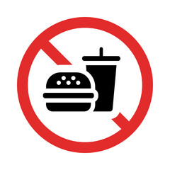 Wall Mural - No food or drinks allowed sign.