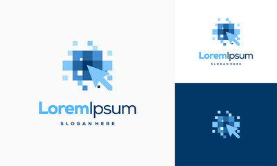 Sticker - pixel arrow logo template, fast cursor logo designs concept, pixel cursor logo template