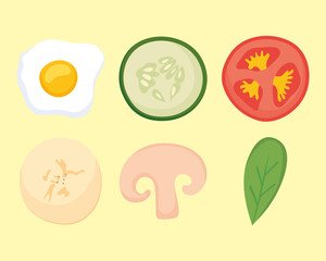 Canvas Print - food icon set