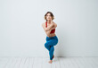 © SHOTPRIME STUDIO - woman in blue leggings gymnastics sport fitness yoga asana