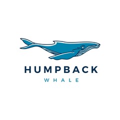 Wall Mural - humpback whale logo vector icon illustration