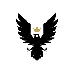 Wall Mural - bird crown logo vector icon illustration