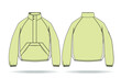 Half Zip Nylon Track Jacket Design Fashion Flat Sketch Template