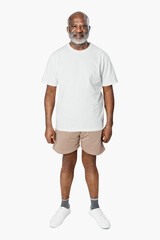 Sticker - African American man in white tee summer apparel full body