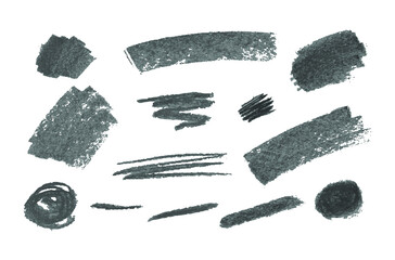 Wall Mural - vector set of crayons gray strokes isolated on white background, design elements set, textured brush